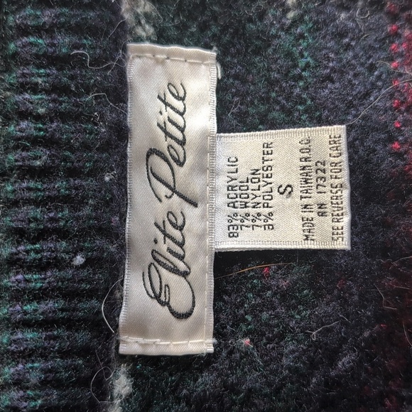 Vtg 90s Plaid Cardigan Preppy Grandpa Sweater Academia Oversized Small - Picture 5 of 7